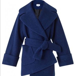 NWT NEW CARVEN BELTED WOOL COAT BLUE 38 US 2-8